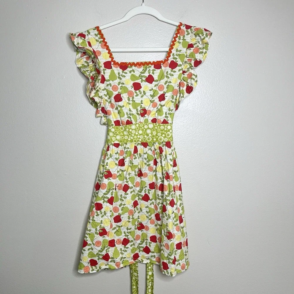 Handmade Apron Fruit Women Coquette Apple Baker Lemon Citrus Novelty Print Cook